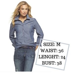 TOMS | Denim small dot button down Tunic | M